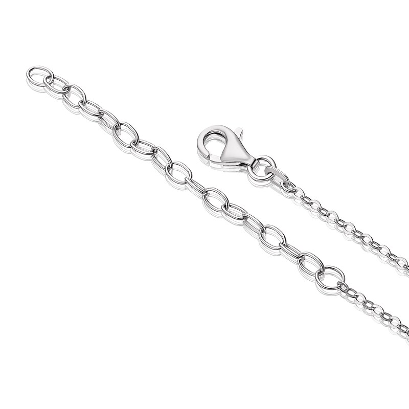 Main Image 3 of Sterling Silver Cubic Zirconia Heart Station Trace Necklace