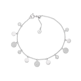 Sterling Silver Cubic Zirconia Station Drop Bracelet