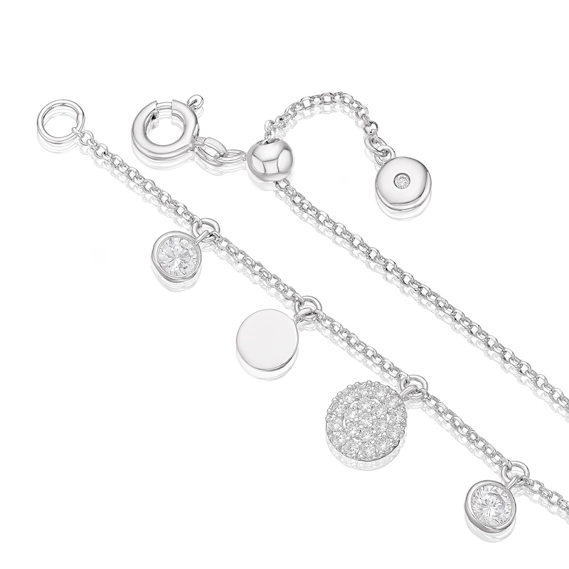 Main Image 3 of Sterling Silver Cubic Zirconia Station Drop Bracelet