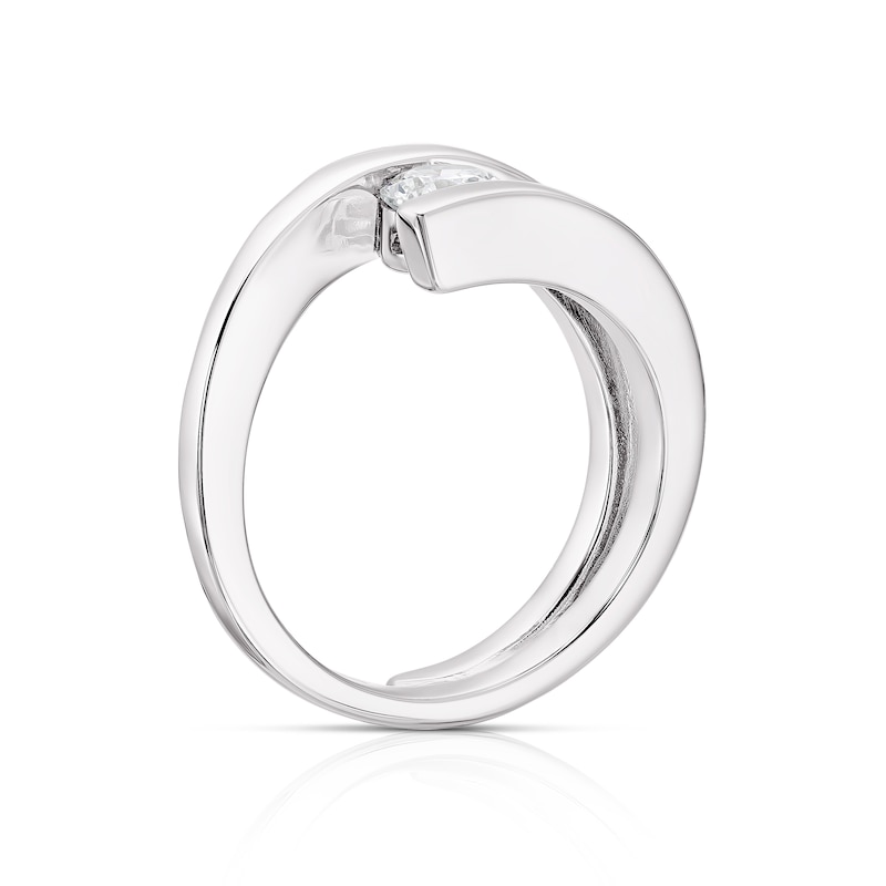 Main Image 3 of Sterling Silver Cubic Zirconia Open Wrap Ring Size N