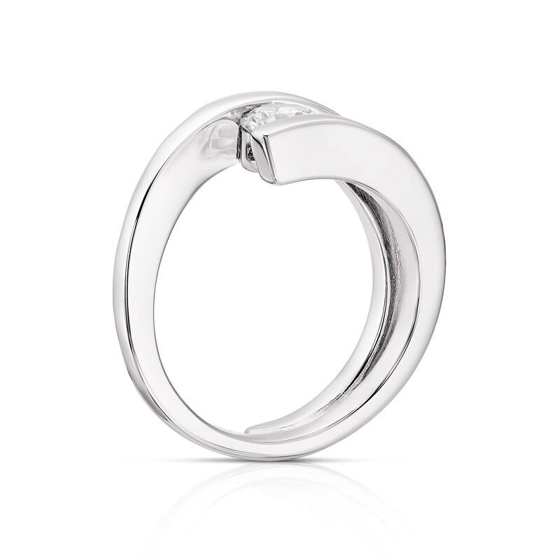 Main Image 3 of Sterling Silver Cubic Zirconia Open Wrap Ring Size P