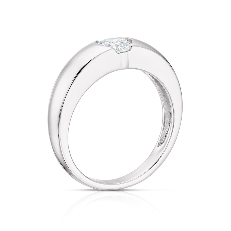 Main Image 3 of Sterling Silver Cubic Zirconia Centre Stone Ring Size P
