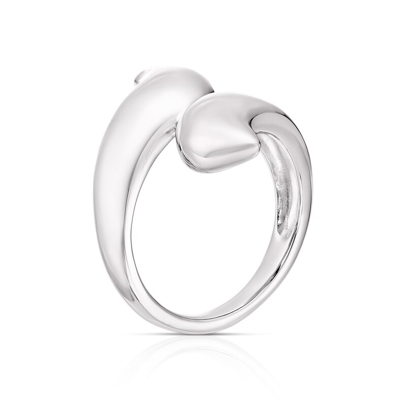 Sterling Silver Chunky Wave Ring Size P