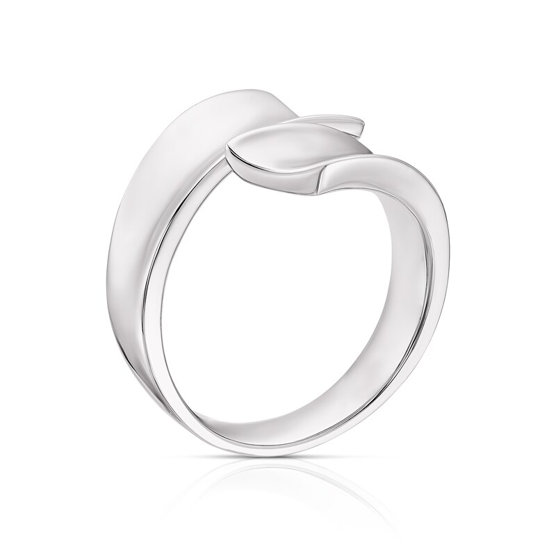Main Image 3 of Sterling Silver Chunky Wrap Over Ring Size L