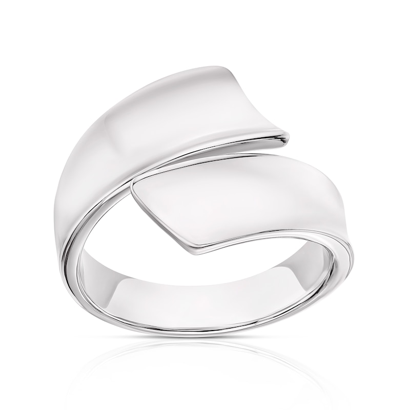 Main Image 1 of Sterling Silver Chunky Wrap Over Ring Size N