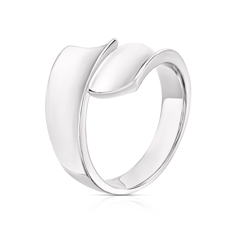 Main Image 2 of Sterling Silver Chunky Wrap Over Ring Size N