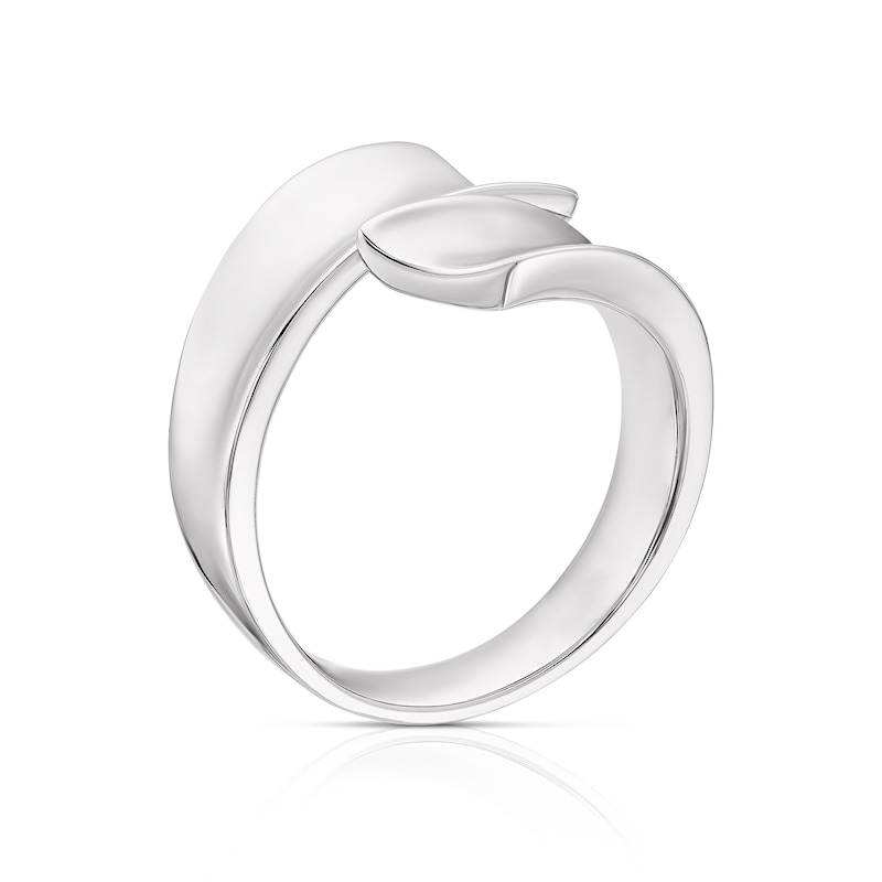 Main Image 3 of Sterling Silver Chunky Wrap Over Ring Size N