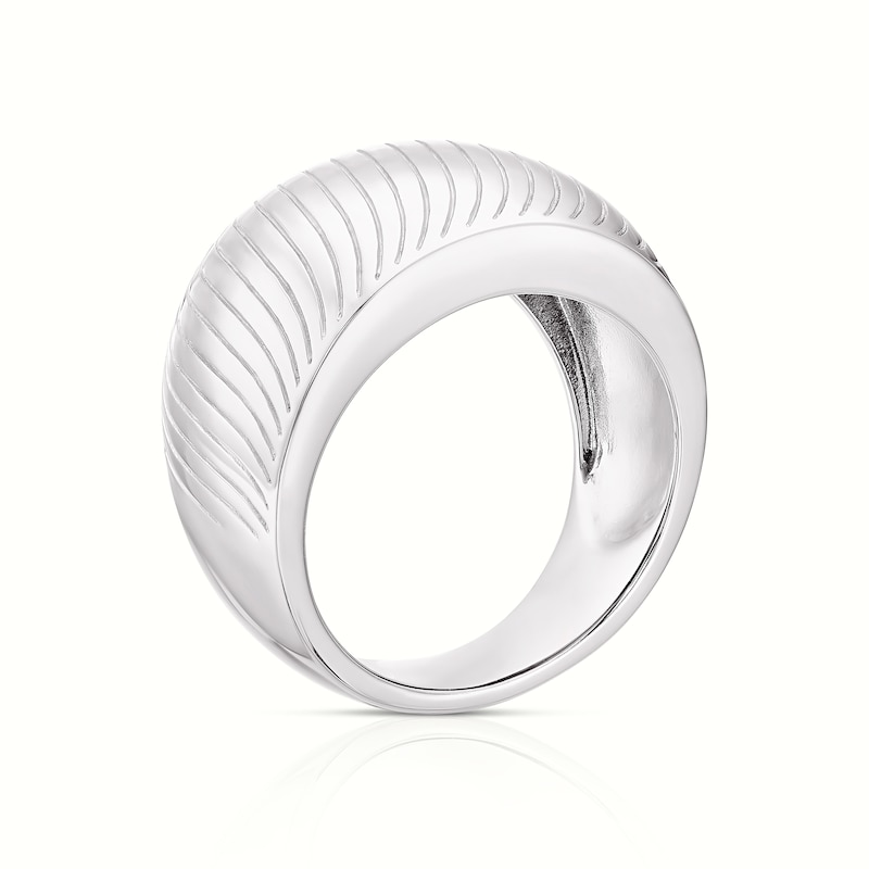 Sterling Silver Chunky Wave Patterned Ring Size N