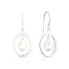 Thumbnail Image 1 of Sterling Silver Floating Cultured Freshwater Pearl Drop Earrings