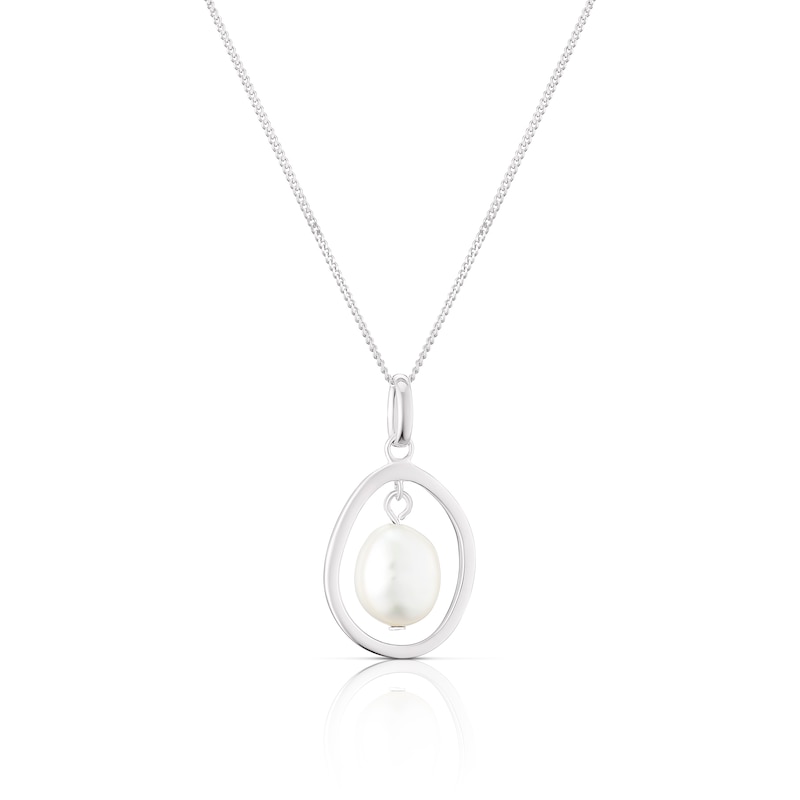 Main Image 1 of Sterling Silver Floating Cultured Freshwater Pearl Pendant Necklace