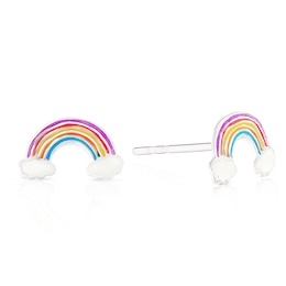 Children's Sterling Silver Rainbow Stud Earrings