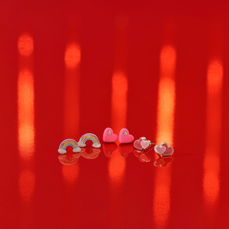 Main Image 3 of Children's Sterling Silver Rainbow Stud Earrings
