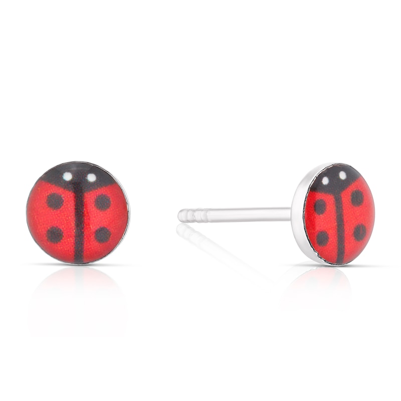 Main Image 1 of Children's Sterling Silver Ladybug Stud Earrings