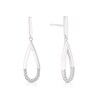 Thumbnail Image 0 of Sterling Silver Cubic Zirconia Teardrop Drop Earrings