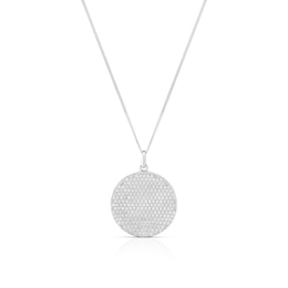 Sterling Silver Cubic Zirconia Pavé Round Locket