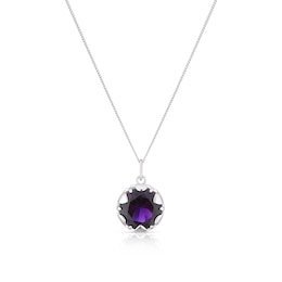 Purple Crown Chakra Sterling Silver Pendant Necklace