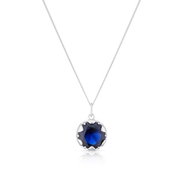Deep Blue Third Eye Chakra Sterling Silver Pendant Necklace