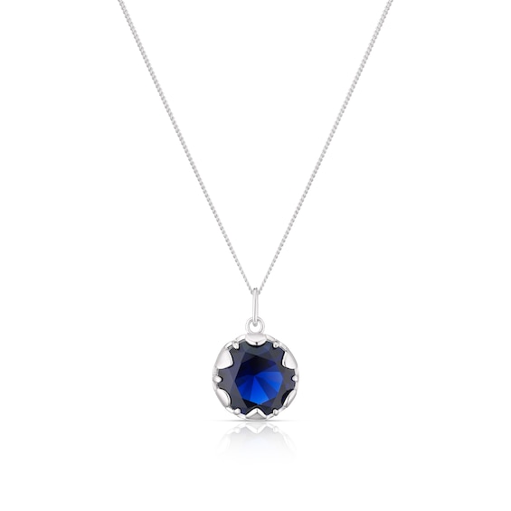 Deep Blue Third Eye Chakra Sterling Silver Pendant Necklace