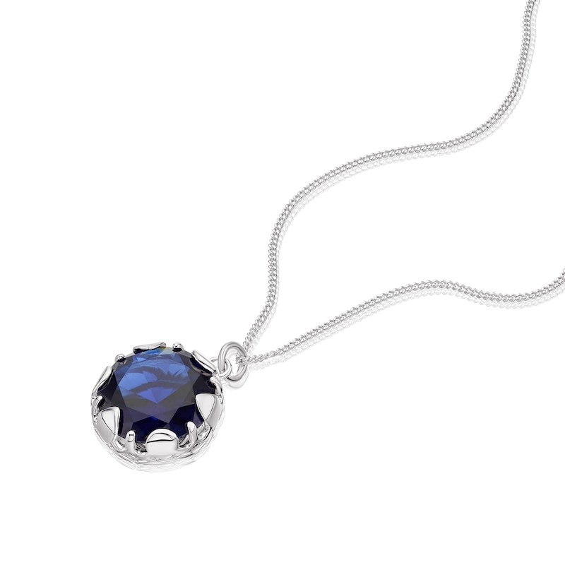 Main Image 2 of Deep Blue Third Eye Chakra Sterling Silver Pendant Necklace