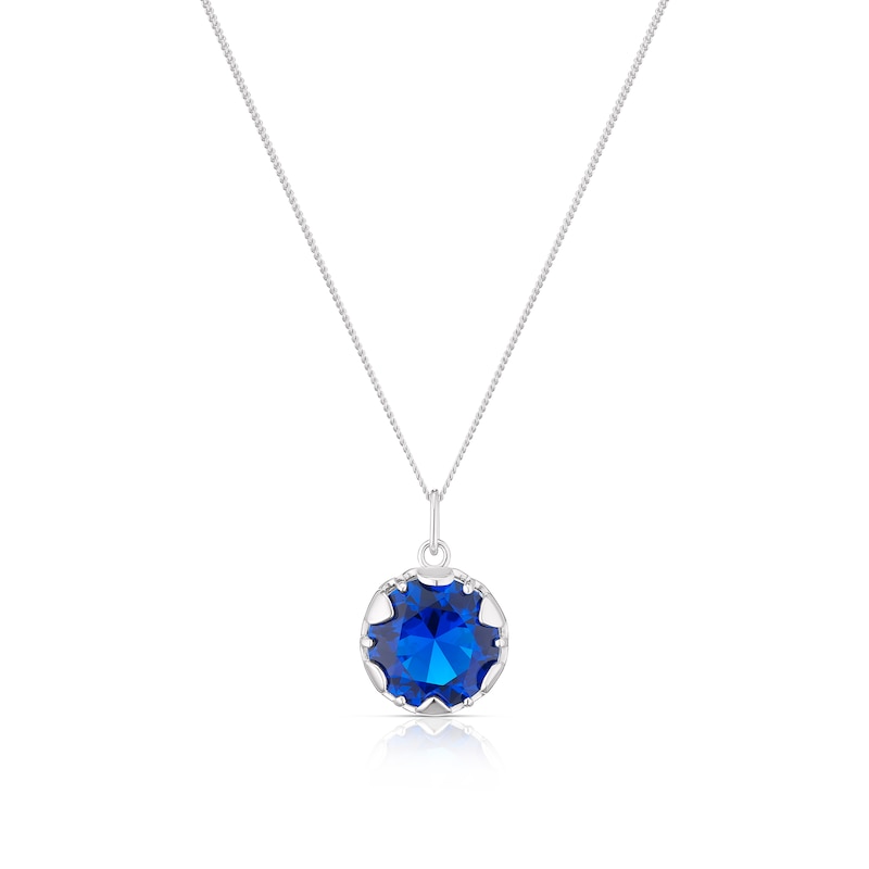 Main Image 1 of Bright Blue Throat Chakra Sterling Silver Pendant Necklace