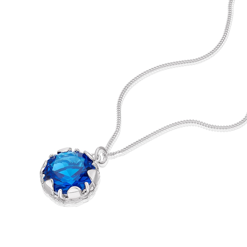 Main Image 2 of Bright Blue Throat Chakra Sterling Silver Pendant Necklace