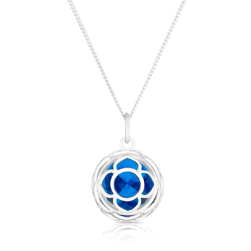 Main Image 4 of Bright Blue Throat Chakra Sterling Silver Pendant Necklace