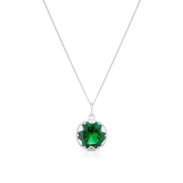 Green Heart Chakra Sterling Silver Pendant Necklace