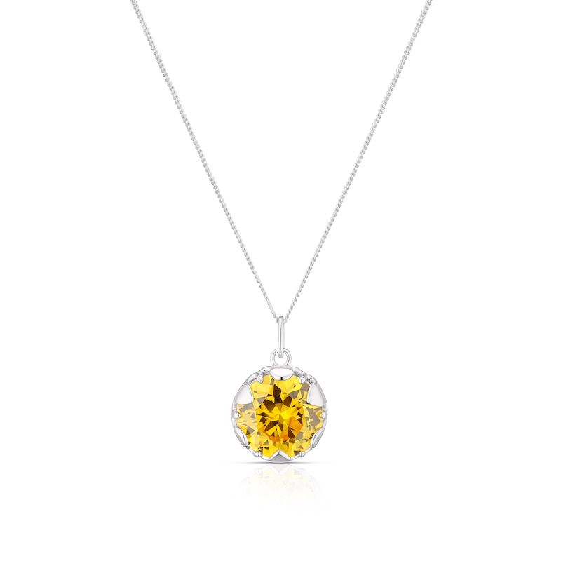 Main Image 1 of Golden Solar Plexus Chakra Sterling Silver Pendant Necklace