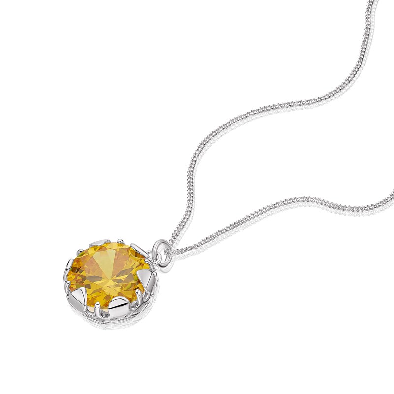 Main Image 2 of Golden Solar Plexus Chakra Sterling Silver Pendant Necklace