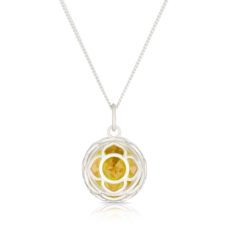 Main Image 4 of Golden Solar Plexus Chakra Sterling Silver Pendant Necklace