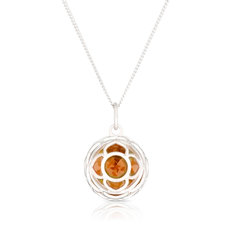 Main Image 4 of Orange Sacral Chakra Sterling Silver Pendant Necklace