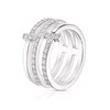 Thumbnail Image 2 of Sterling Silver Cubic Zirconia Triple Row Ring Size N