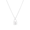 Thumbnail Image 0 of Children's Sterling Silver Cubic Zirconia Padlock Pendant Necklace