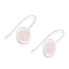 Thumbnail Image 1 of Sterling Silver Rose Quartz Sphere Hook Circle Drop Earrings