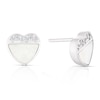 Thumbnail Image 0 of Sterling Silver Half Cubic Zirconia & Mother Of Pearl Stud Earrings