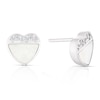 Thumbnail Image 1 of Sterling Silver Half Cubic Zirconia & Mother Of Pearl Stud Earrings