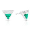 Thumbnail Image 0 of Sterling Silver Half Cubic Zirconia & Malachite Triangle Stud Earrings