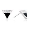 Thumbnail Image 1 of Sterling Silver Half Cubic Zirconia & Onyx Triangle Stud Earrings