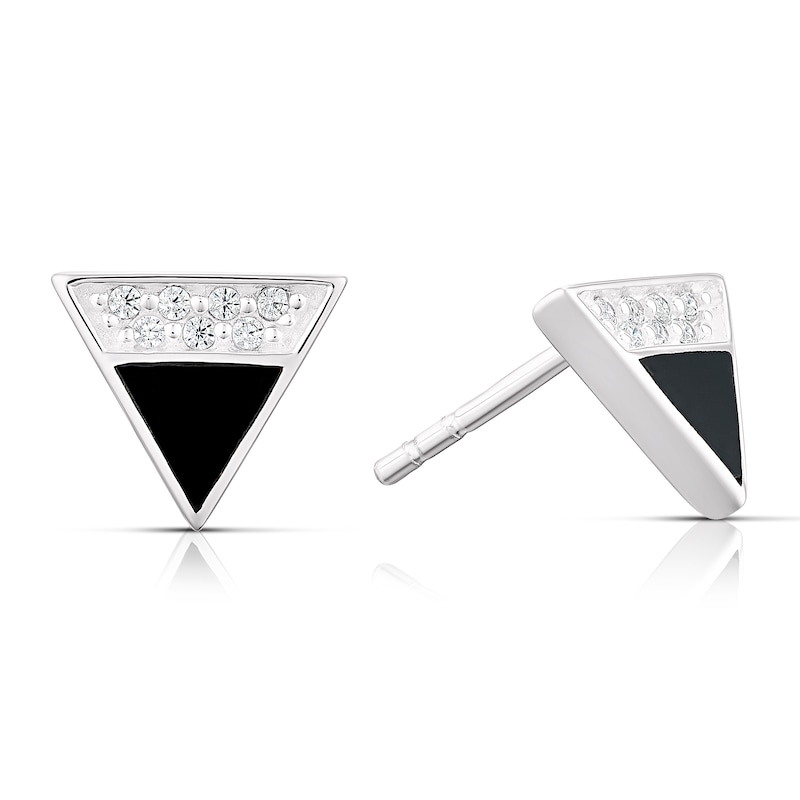 Onyx Triangle Stud Earrings
