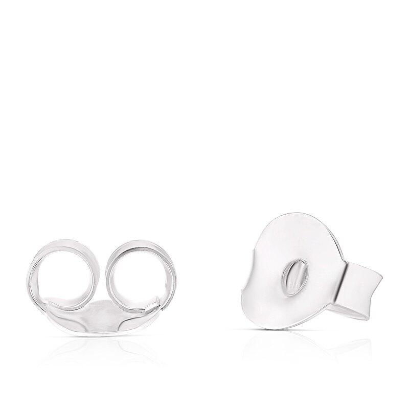 Main Image 2 of Sterling Silver Cubic Zirconia Double Circle Stud Earrings