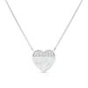Thumbnail Image 0 of Sterling Silver Half Cubic Zirconia & Mother of Pearl Heart Pendant Necklace