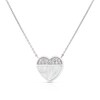 Thumbnail Image 1 of Sterling Silver Half Cubic Zirconia & Mother of Pearl Heart Pendant Necklace