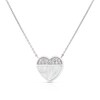 Thumbnail Image 0 of Sterling Silver Half Cubic Zirconia & Mother of Pearl Heart Pendant Necklace