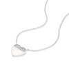 Thumbnail Image 1 of Sterling Silver Half Cubic Zirconia & Mother of Pearl Heart Pendant Necklace
