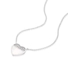 Thumbnail Image 2 of Sterling Silver Half Cubic Zirconia & Mother of Pearl Heart Pendant Necklace
