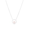 Thumbnail Image 0 of Sterling Silver Rose Quartz Sphere Circle Pendant Necklace