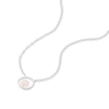 Thumbnail Image 1 of Sterling Silver Rose Quartz Sphere Circle Pendant Necklace