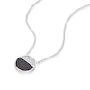 Thumbnail Image 1 of Sterling Silver Half Cubic Zirconia & Onyx Half Circle Pendant Necklace