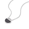 Thumbnail Image 1 of Sterling Silver Half Cubic Zirconia & Onyx Half Circle Pendant Necklace