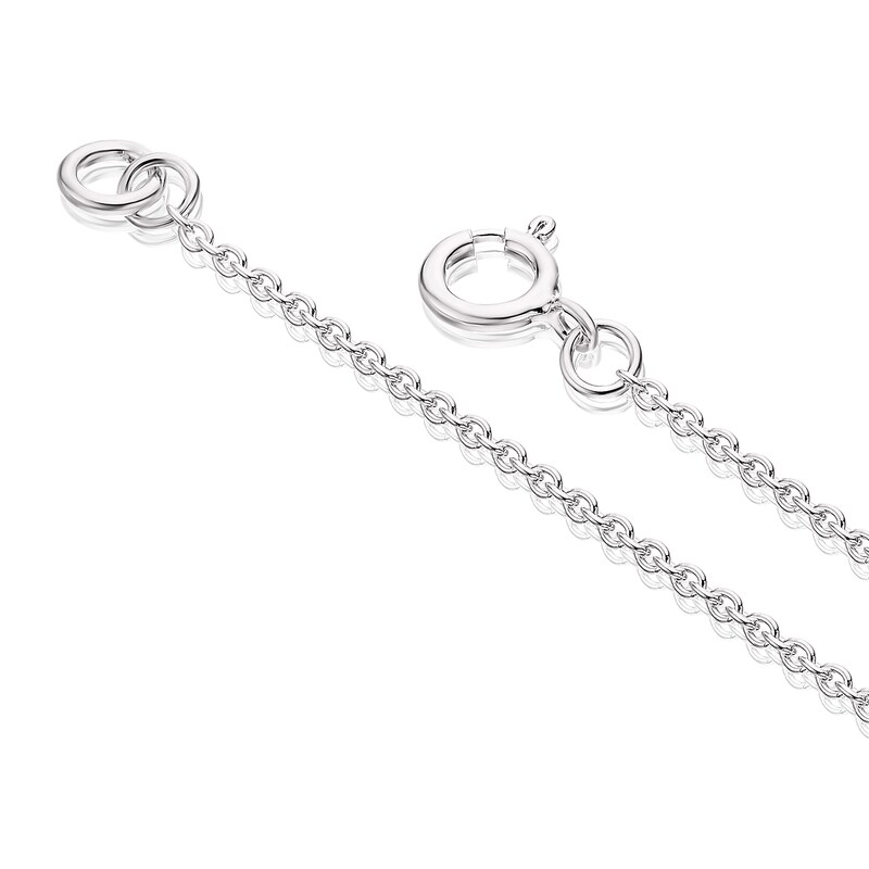Main Image 3 of Sterling Silver Half Cubic Zirconia & Onyx Half Circle Pendant Necklace